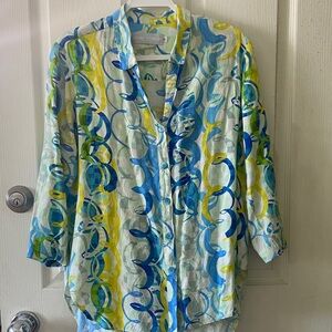Jams World Blue and Yellow Patterned Shirt
